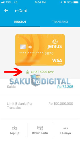 Klik Lihat KOde CVV Klik Lihat KOde CVV