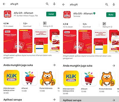 Install aplikasi Alfa Gift Install aplikasi Alfa Gift