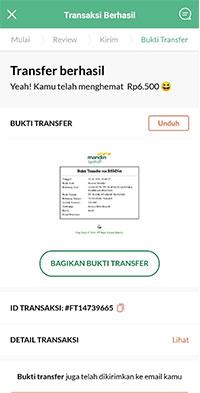 Transfer Berhasil Transfer Berhasil