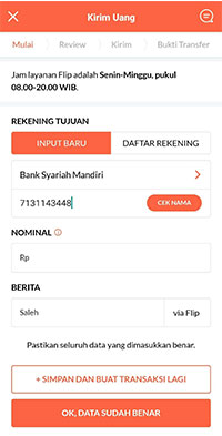 pilih Bank tujuan pilih Bank tujuan