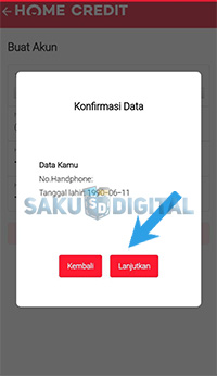 Konfirmasi data Konfirmasi data