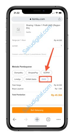 7 Pilih Metode Pembayaran OVO
