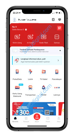 1 Buka Aplikasi LinkAja
