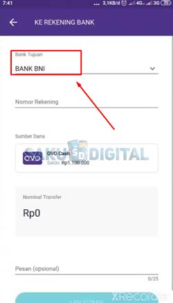 11 Pilih Bank Tujuan