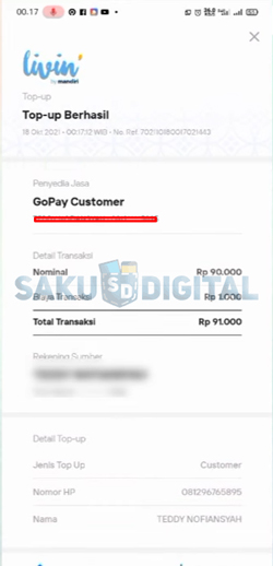 10 Cara Top Up Gopay Lewat Livin By Mandiri