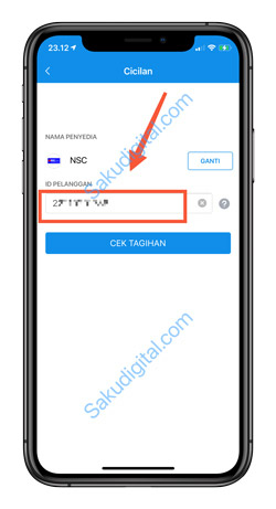 5 Input ID Pelanggan