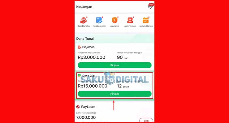 Cari dan Pilih Fitur Dana Cicil